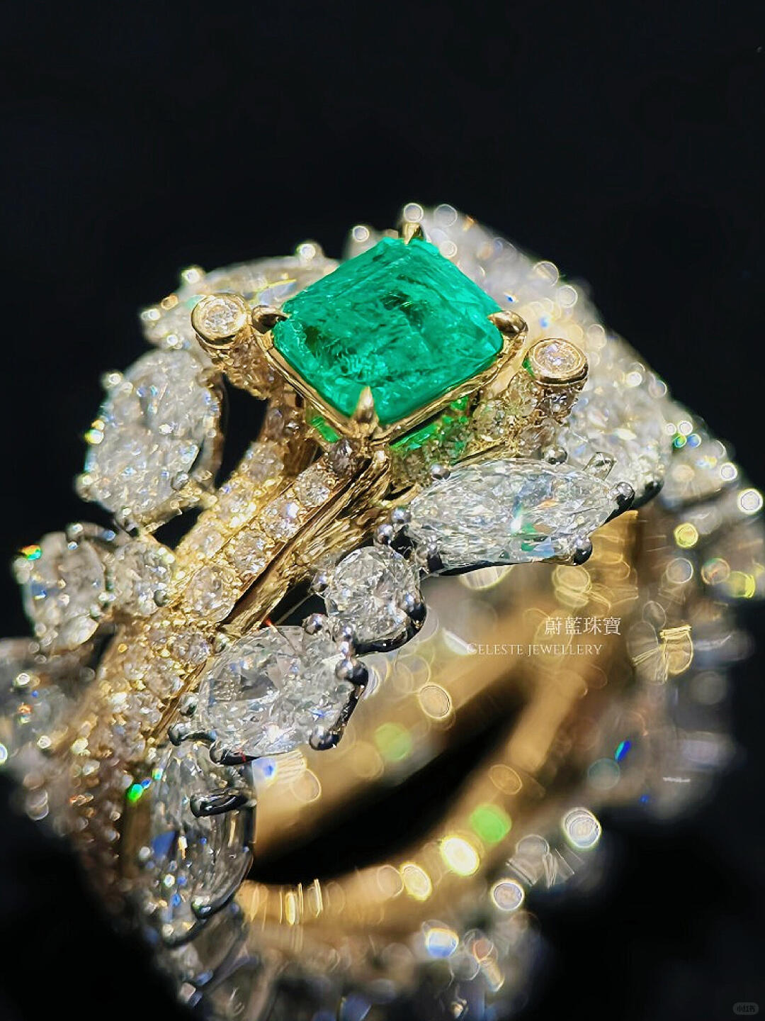 A Lush Emerald Vine Ring