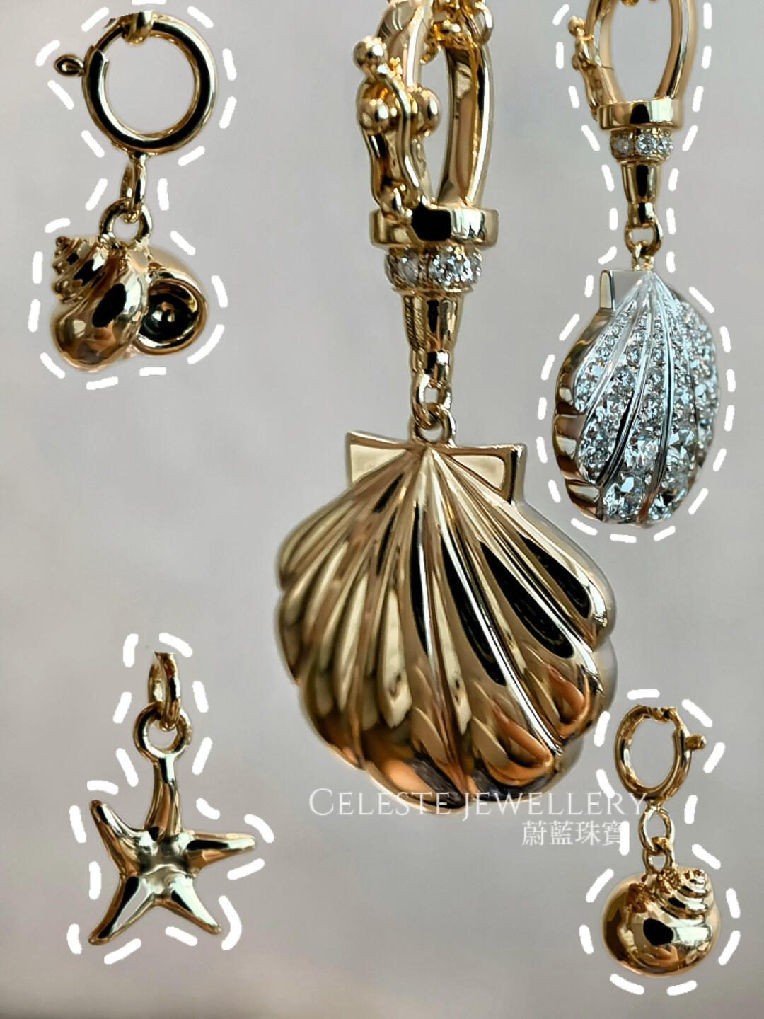 The shell has welcomed new little companions necklace