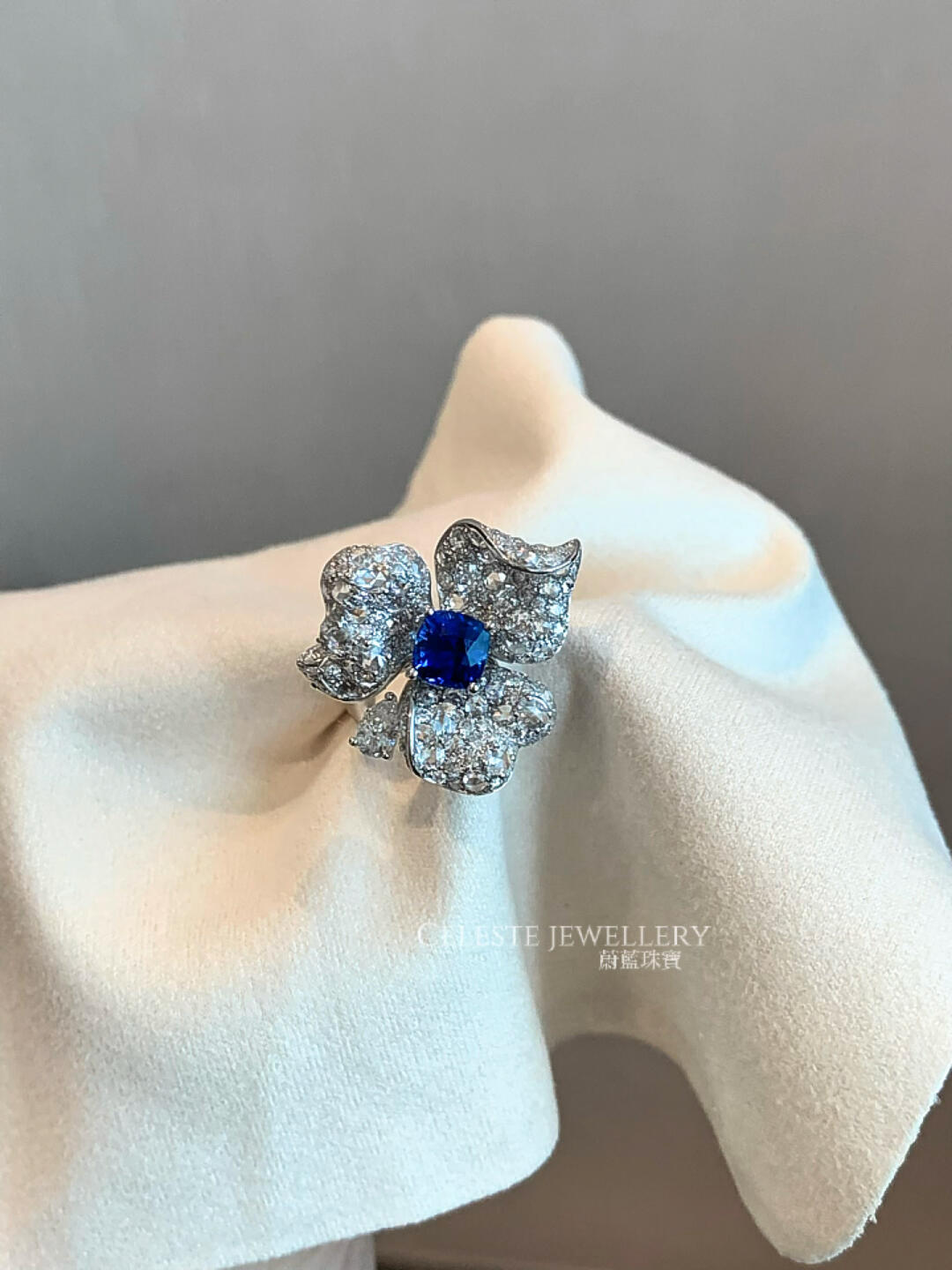 Sapphire Pansies Ring