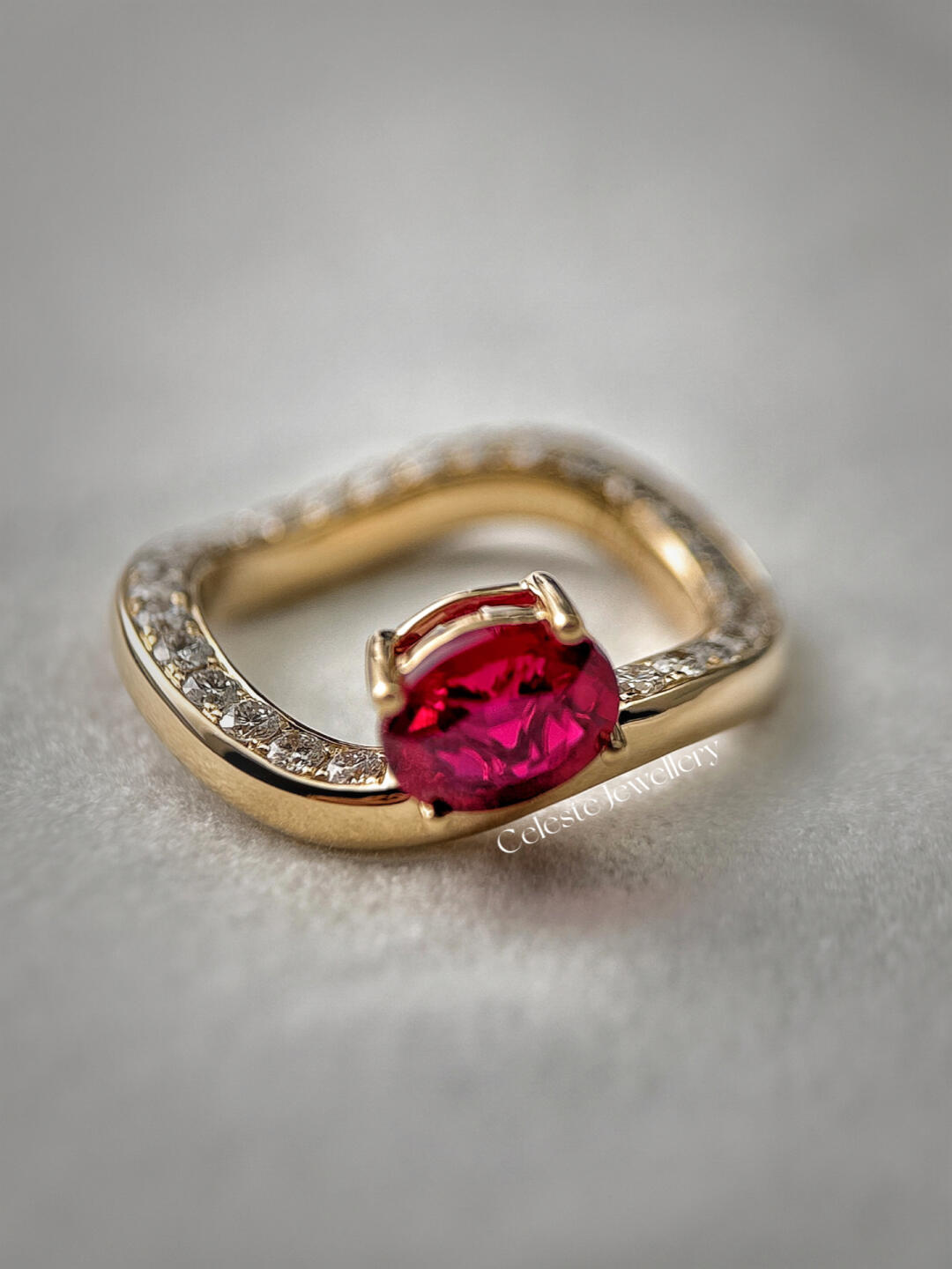 A no-lab-report Pigeon Blood ruby ring under ten thousand