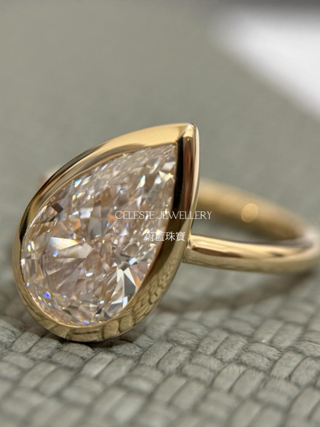 A diamond ring with a wild edge ring